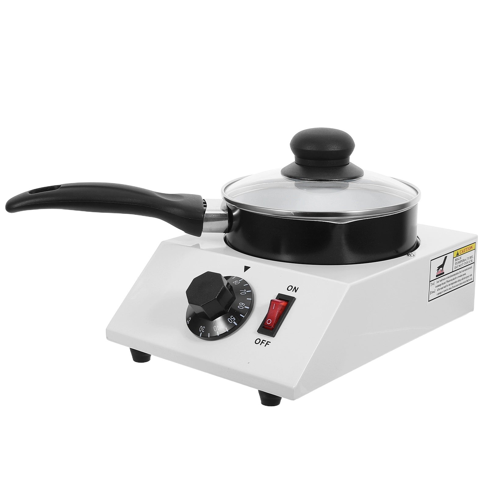 1SET WHITE STAINLESS STEEL ELECTRIC CHOCOLATE AND BUTTER MELTING POT Dominant color white