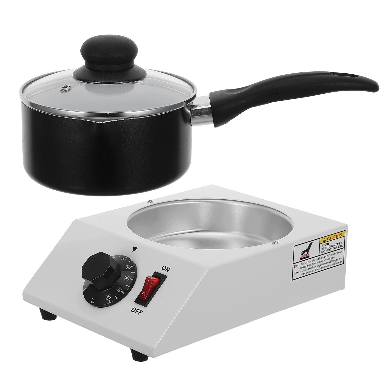 1SET WHITE STAINLESS STEEL ELECTRIC CHOCOLATE AND BUTTER MELTING POT