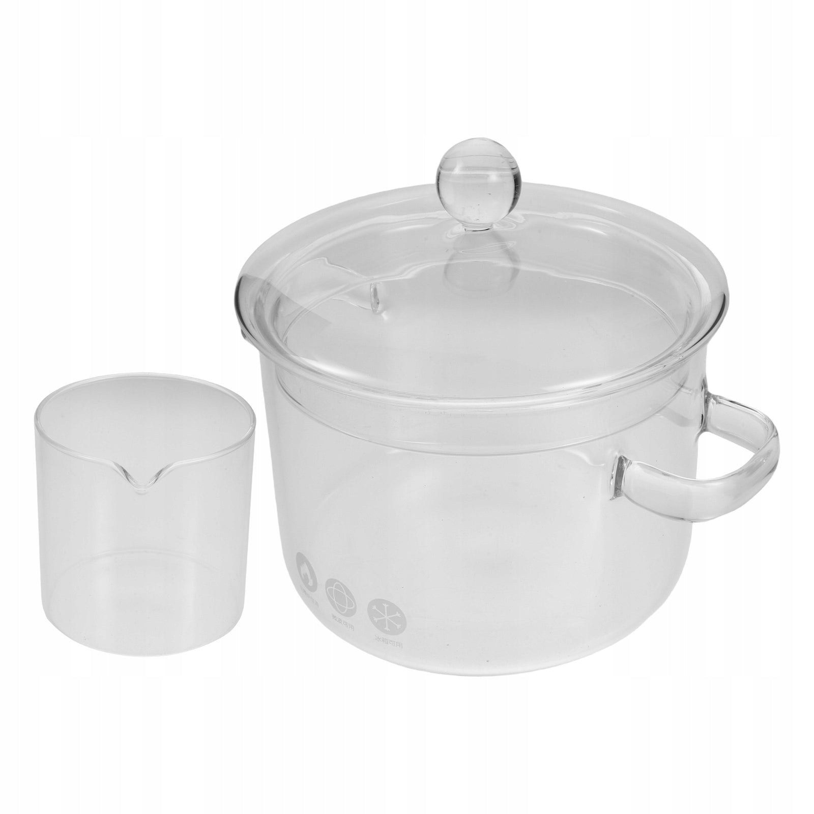 1Set Double Handle Glass Distillation Pot for DIY Rose Water Extraction Capacity 1 l