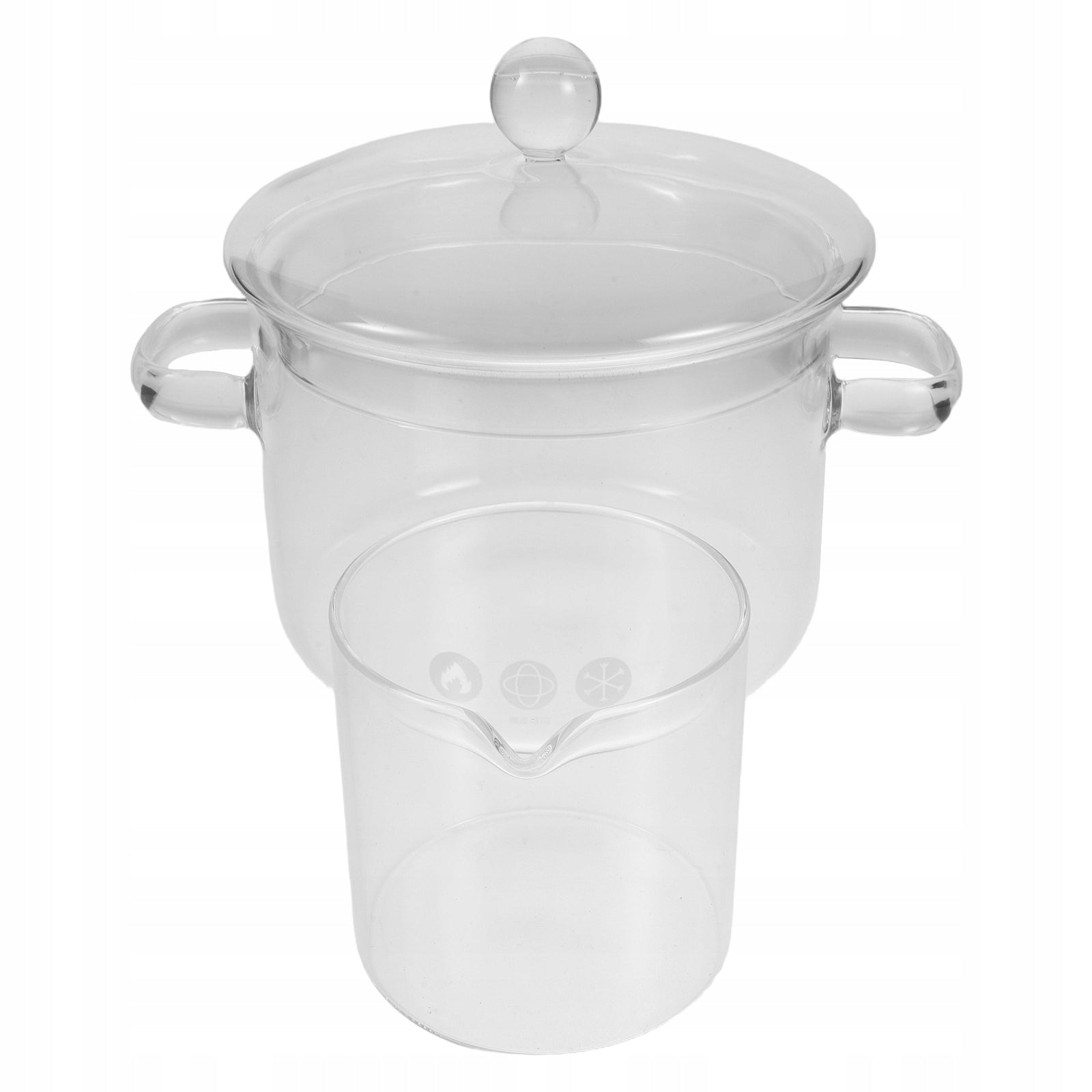 1Set Double Handle Glass Distillation Pot for DIY Rose Water Extraction