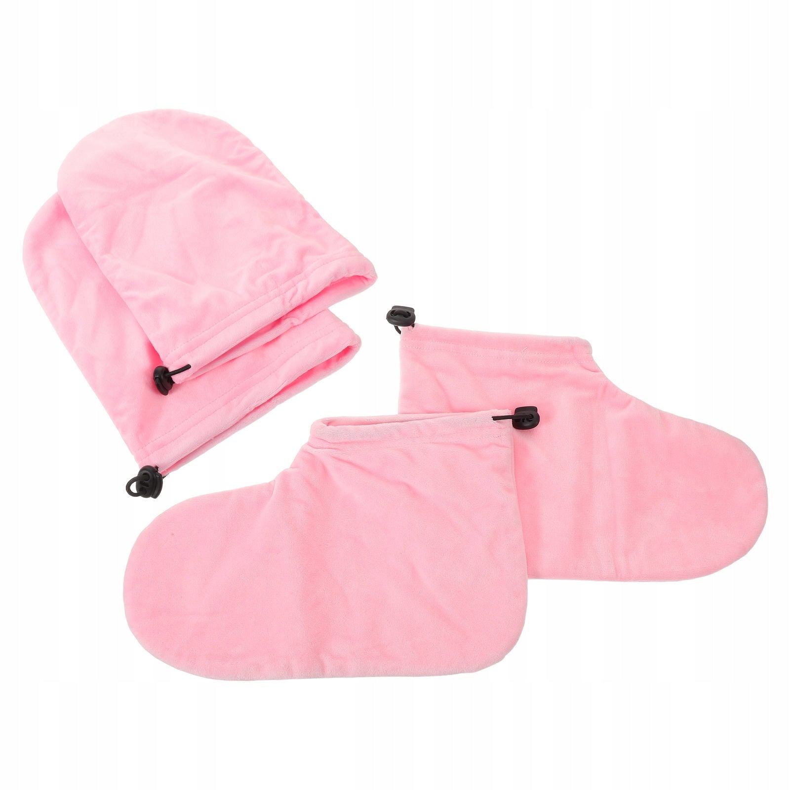1Set Pink Cotton Paraffin Gloves with Adjustable Strap for Hand Therapy