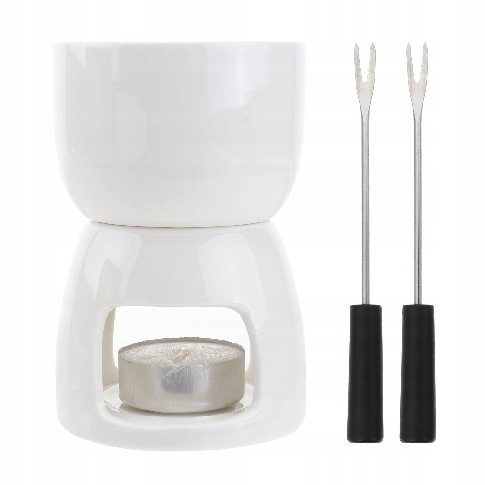 1ZEST KUCHENNY GARNEK CERAMICZNY DO FONDUE Z DWOMA WIDELCAMI Brand no brand