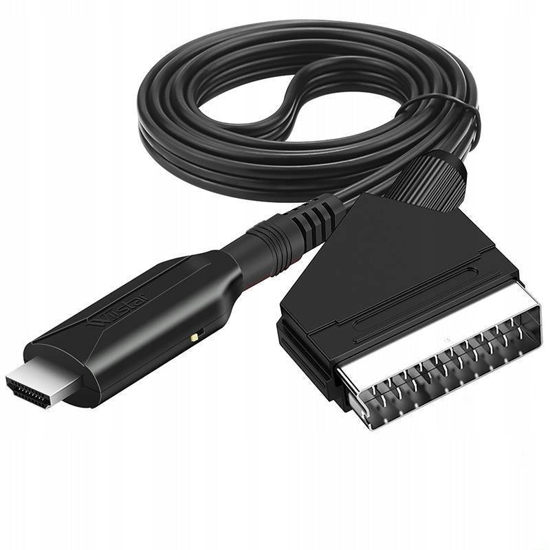 1m Euro SCART to HDMI Adapter Cable, AV to HD 1080p Converter Packaging status original