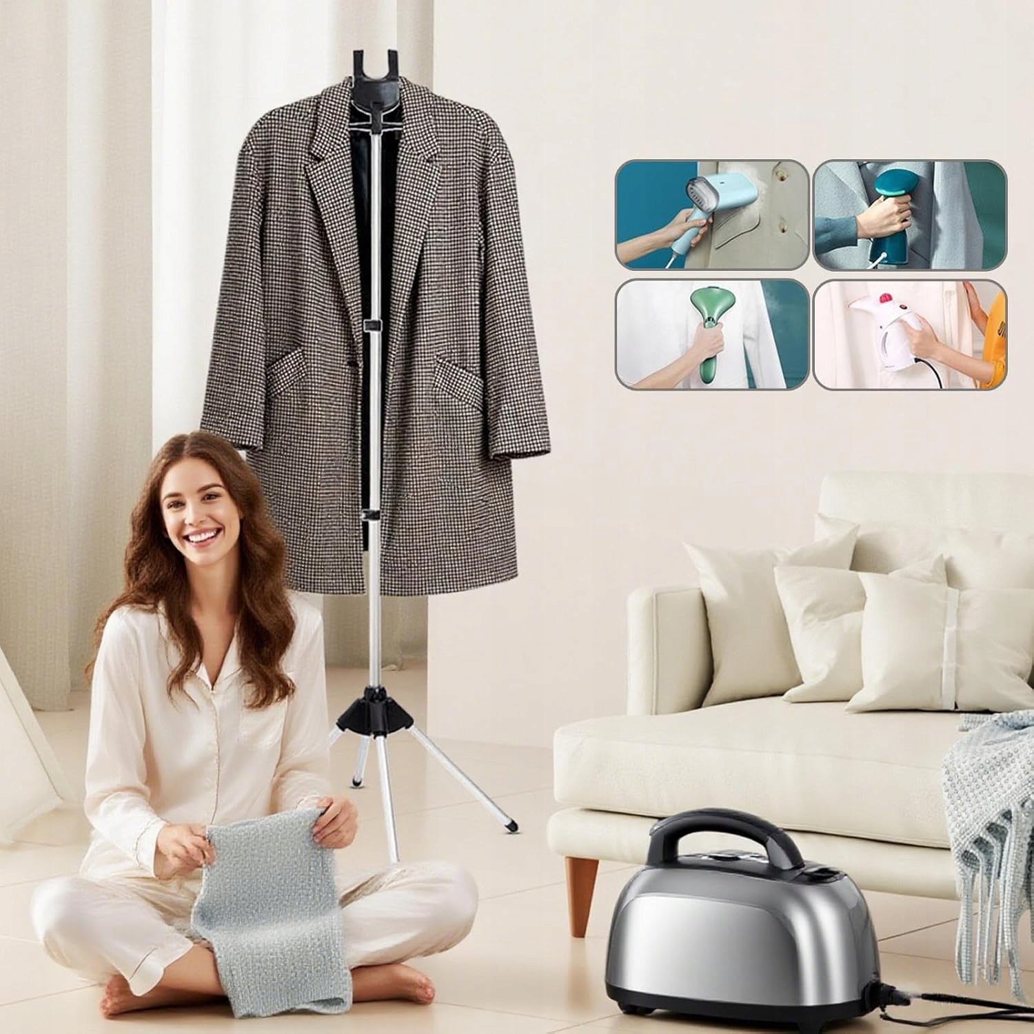 1x ADJUSTABLE IRONING CLOTHES STEAMER STAND FOLDING FOR HOME Brand no brand