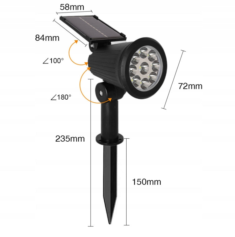 1x SOLAR GARDEN LAMP HEADLIGHT Twilight Sensor WARM LIGHT Manufacturer code 5905247738240