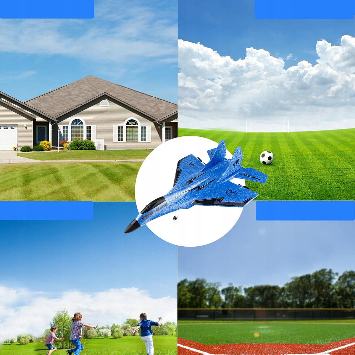 2,4GHZ REMOTE CONTROLLED AIRCRAFT, 2 BATTERIES AND LED LIGHTING, WATERPROOF Packaging status original