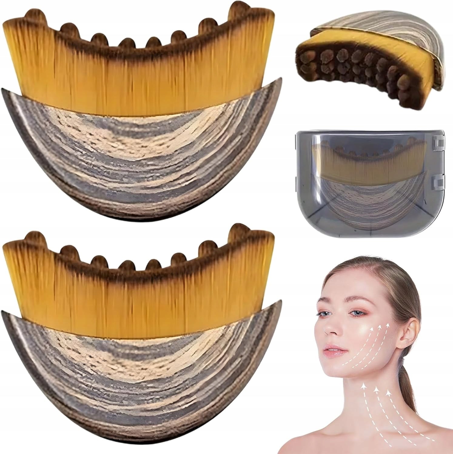 2× Facial Lymphatic Drainage Massager Lymphatic Contour Toothbrush Manufacturer code Drenażu limfatycznego masażer
