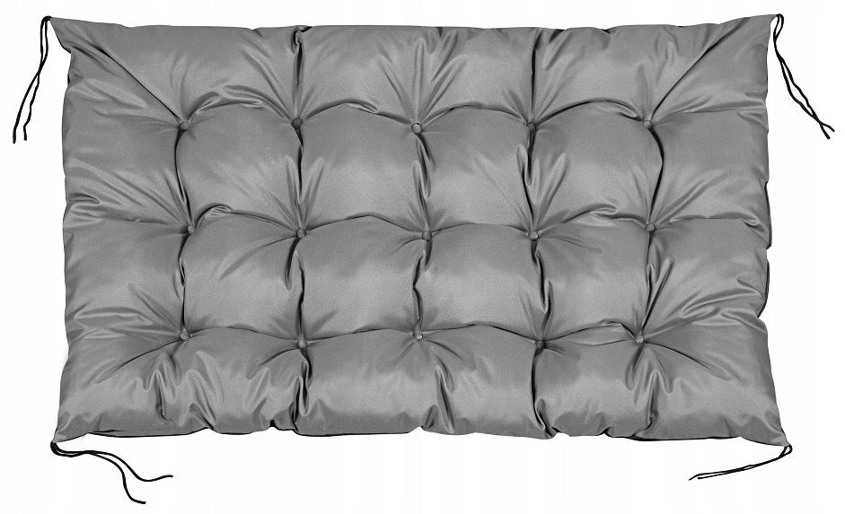 2 Garden Cushions 120x80x40 cm for Bench Pallet Swing Waterproof Grey Pillow width 80 cm