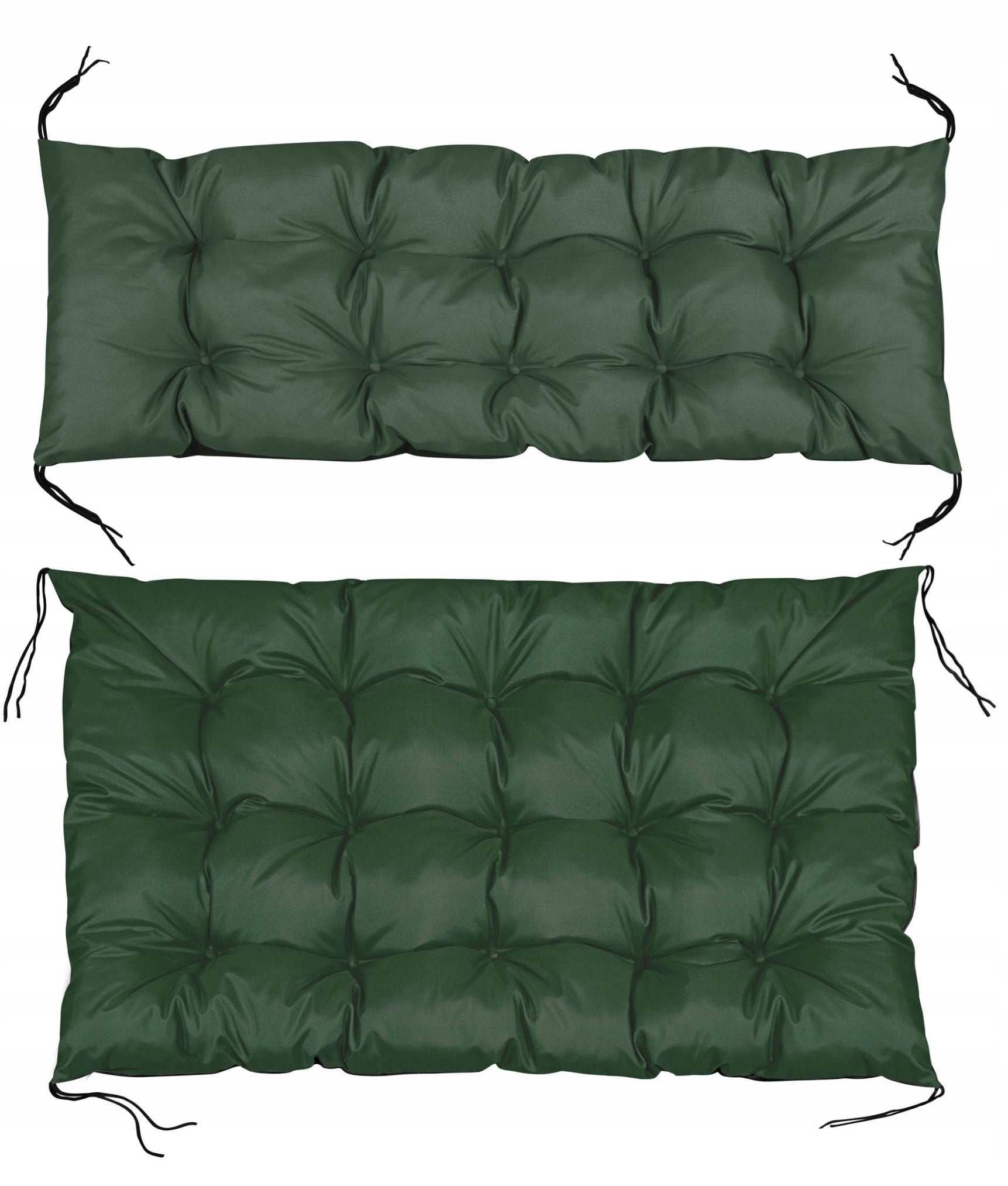 2 Garden Cushions 120x80x40 for Bench Pallet Swing Waterproof Green Cushion thickness 12 cm