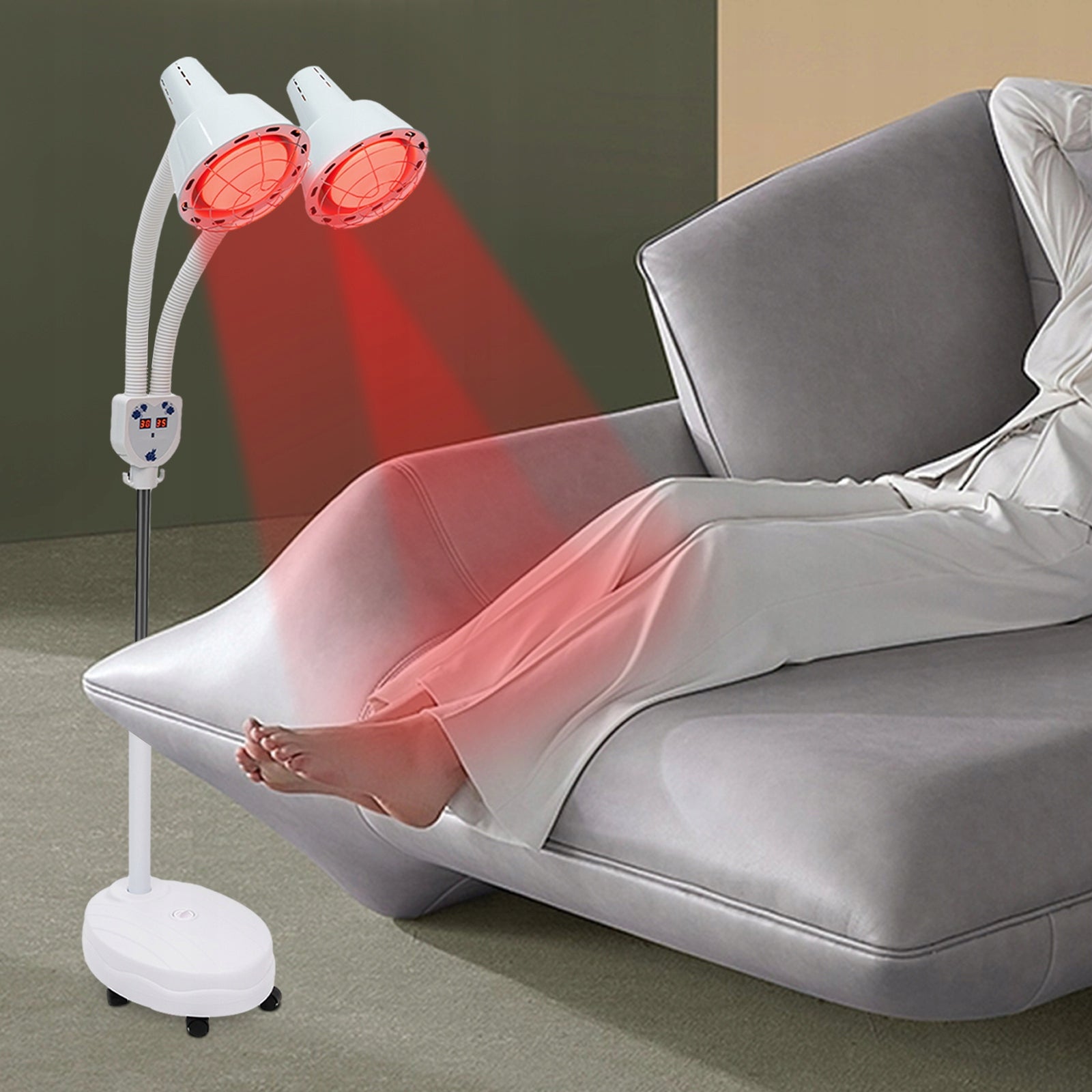 2-HEAD INFRARED IR LAMP, TEMPERATURE CONTROL 0-115°C, WHEELS 360° Medical device no