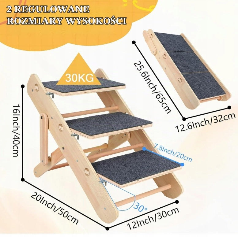 2-IN-1 DOG STAIRS FOR SMALL DOGS AND CATS 3 LEVELS FOLDING AND Brand IDEAL
