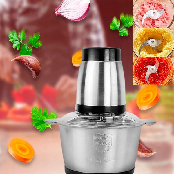 2 L ELECTRIC BLENDER FOR MEAT AND VEGETABLES WITH ADDITIONAL GLASS BOWL Packaging status original