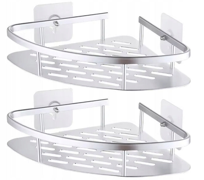 2 PCS HANGING SHELF SELF ADHESIVE BATHROOM SHOWER WALL LOFT