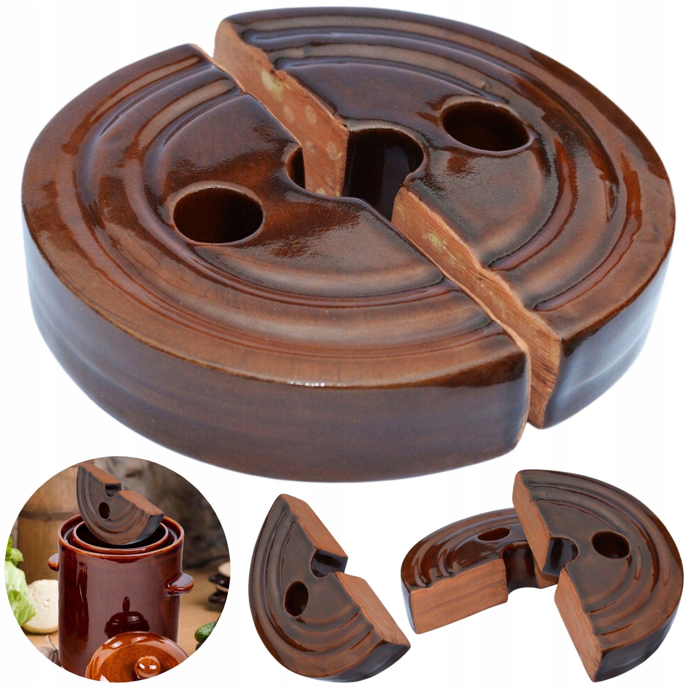 2 PCS PRESSURE STONE SET OF PICKLING STONES FOR POT BARREL Q140