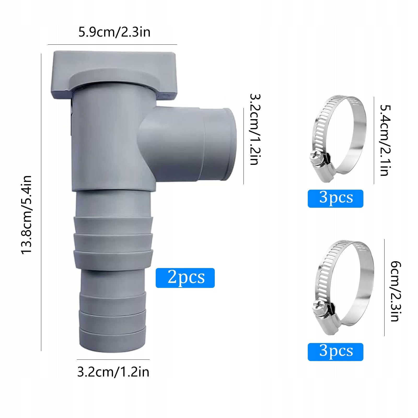 2 PCS SHUT-OFF VALVE FOR SWIMMING POOLS WITH 32MM POOL SHUT-OFF TAP CONNECTION Packaging status original