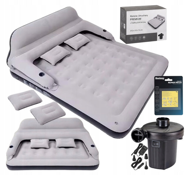 2-PERSON INFLATABLE QUEEN SIZE MATTRESS WITH BACKREST PUMP REPAIR KIT