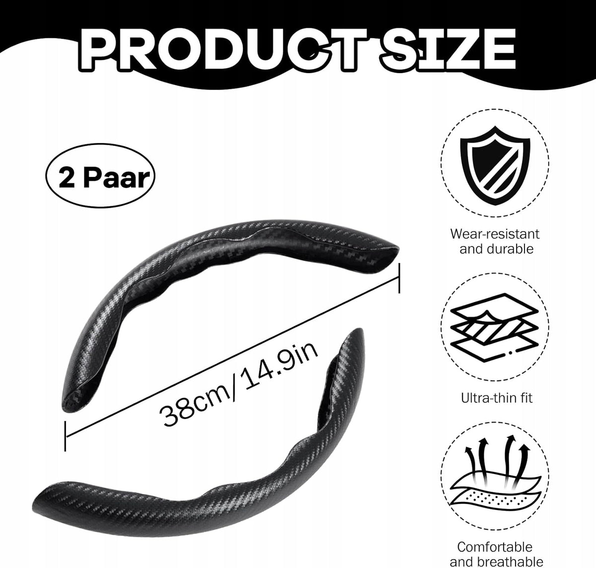 2 PIECES OF NON-SLIP CARBON FIBER HANDLEBAR COVERS Manufacturer Car-Design