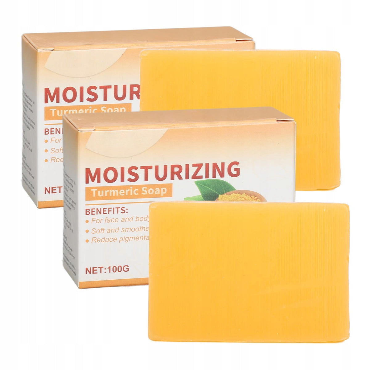 2 Pcs Turmeric Skin Whitening Soap Brightening Plant Extracts