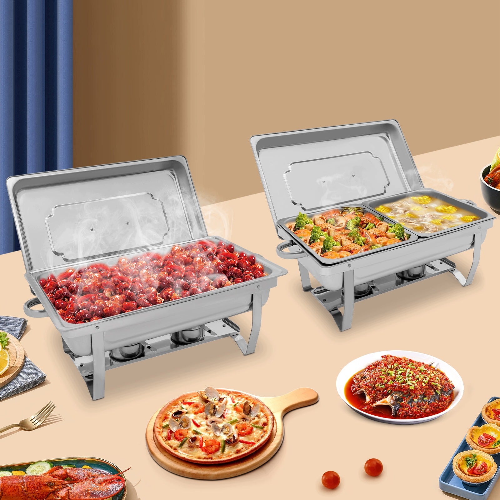 2 Piece 3.5L Chafing Dish Buffet Set, Chafing Dish Set Manufacturer code Chafing Dish Set