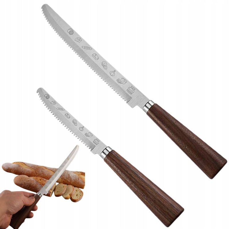 2-Piece BREAD CUTTING KNIFE BREAD LONG SHARP SERRATED