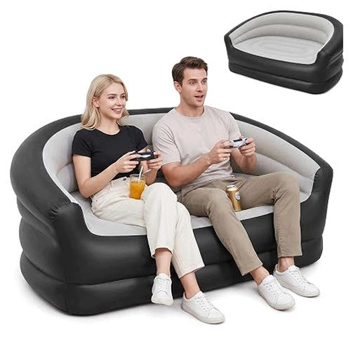 2 SEATER INFLATABLE SOFA 140X84 CM WATERPROOF PUMP FOR HOME