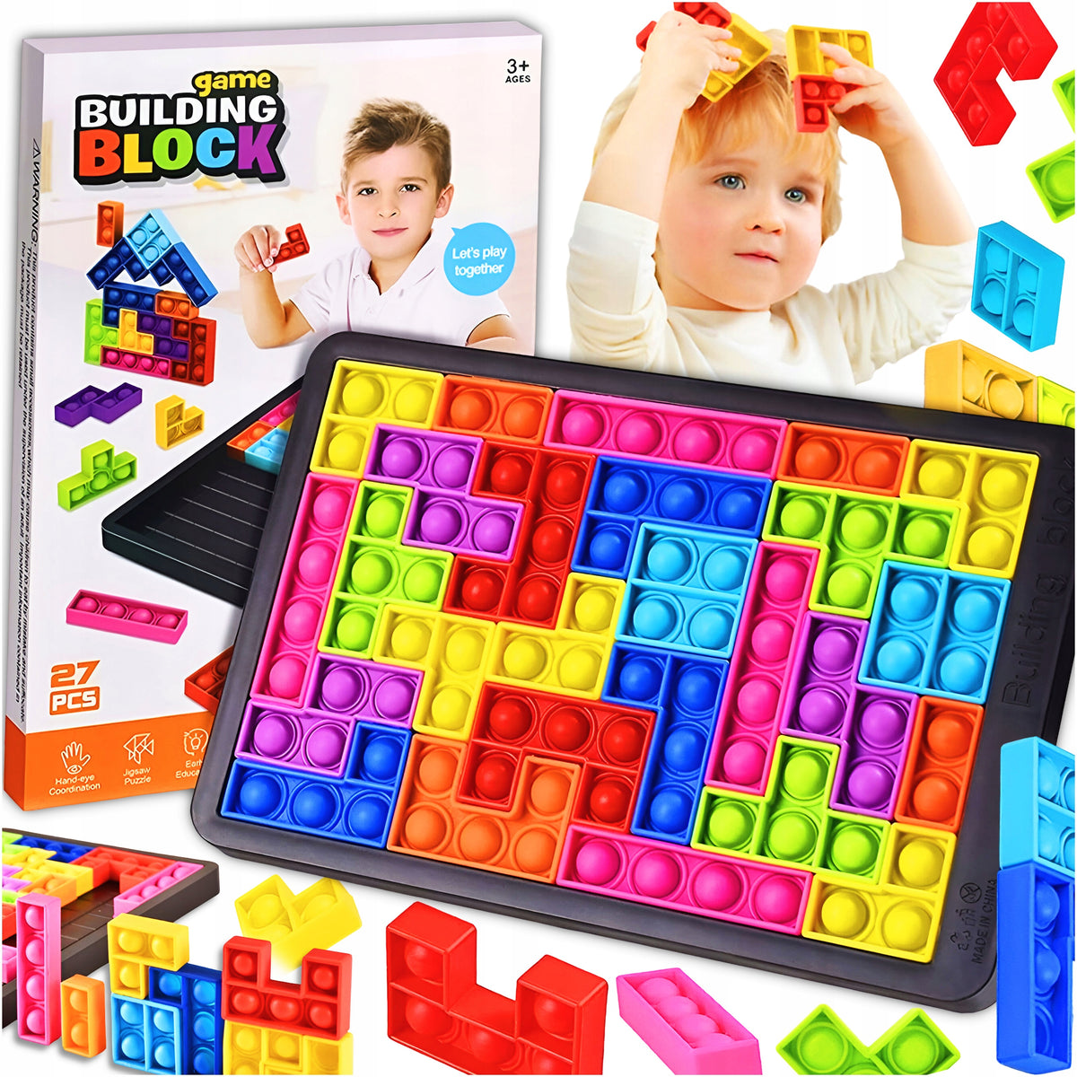 2× Set of Puzzle Blocks POP IT Sensory Puzzle 27 el Gift