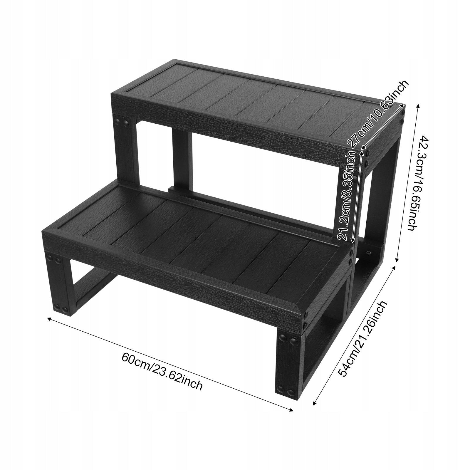 2-Step Hot Tub Stairs Spa Steps 60x54x42cm Black Manufacturer code 943295