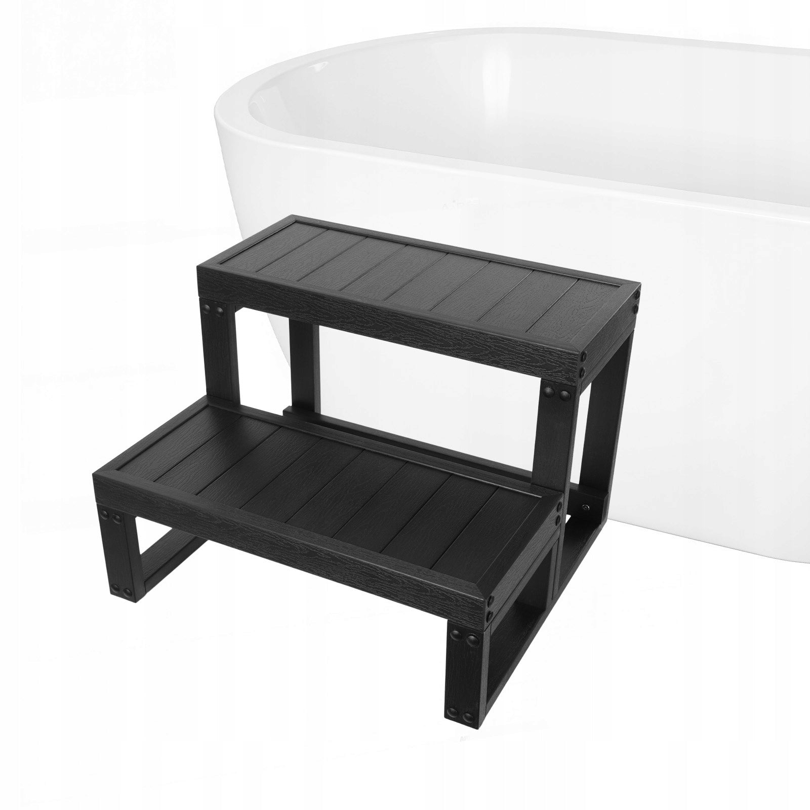 2-Step Hot Tub Stairs Spa Steps 60x54x42cm Black