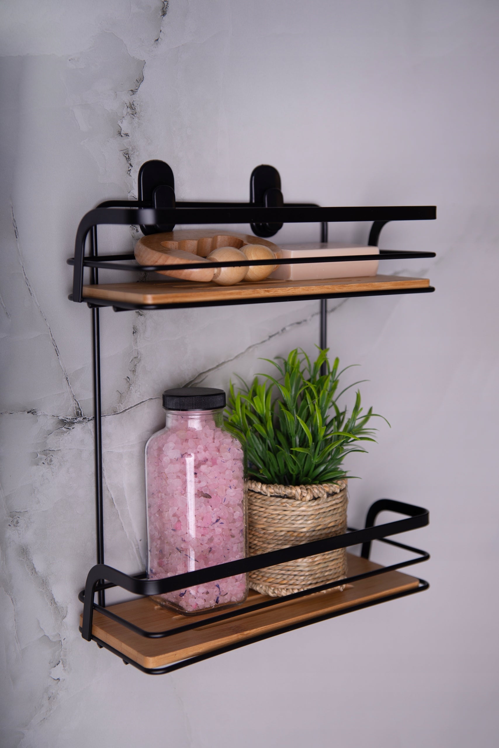 2 Tier Bamboo Suspended Bathroom Shelf Manufacturer code 26660