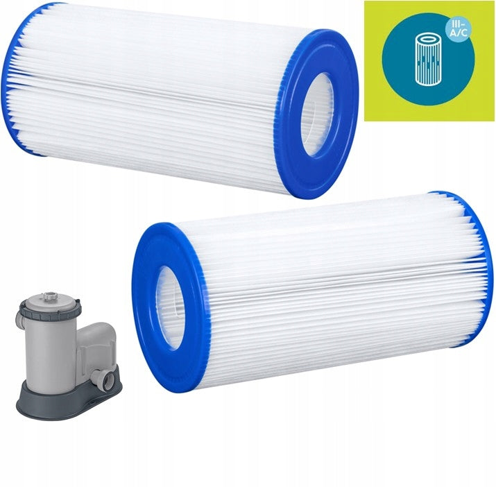 2 X Filter pump cartridge 58389 original strong replaceable Bestway Manufacturer code ZESTAW Filtry do pompki basenowej 58389 III 3