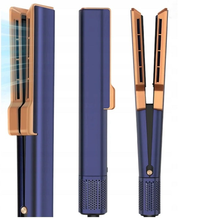 2-in-1 Dryer and Straightener, Blue-Gold