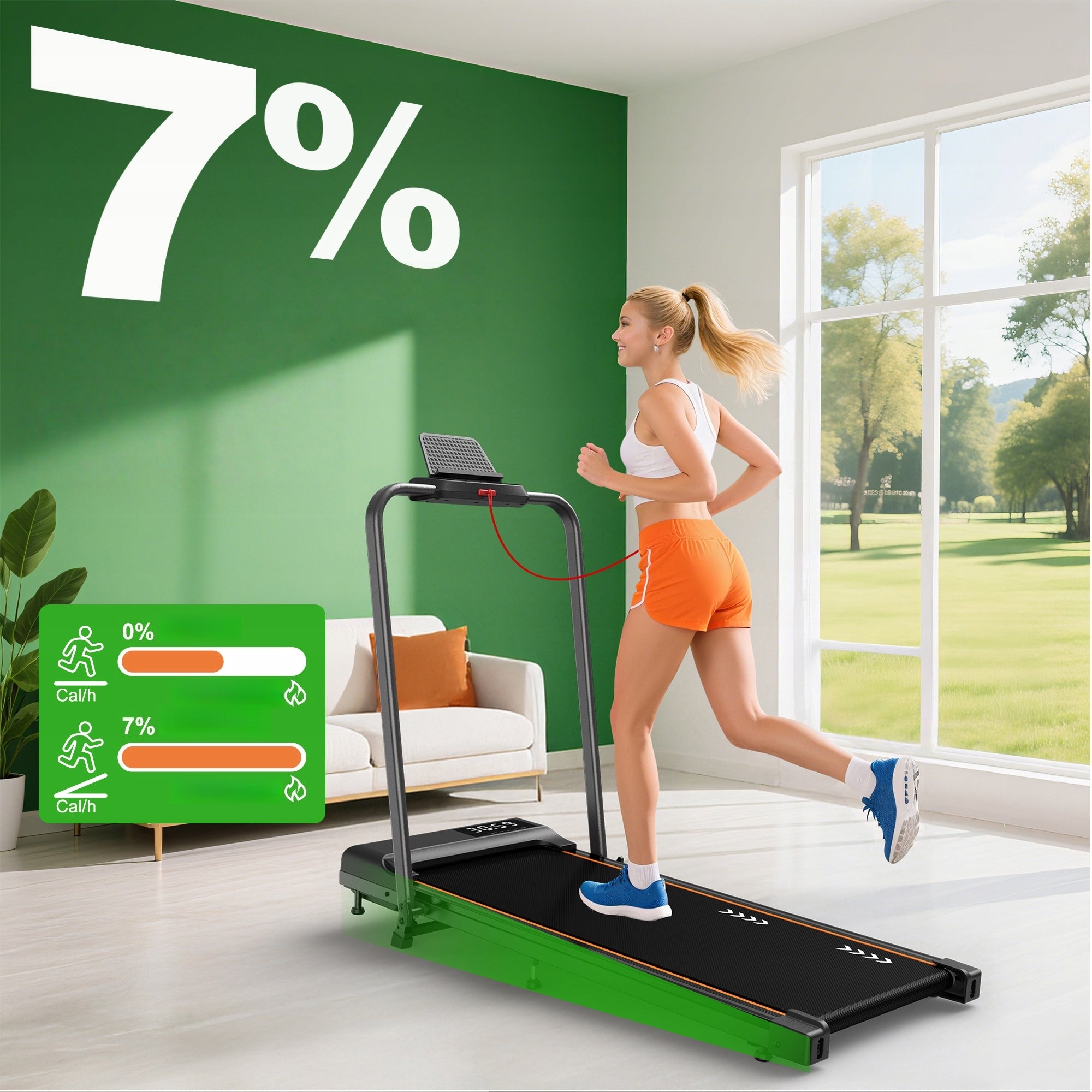 2-in-1 Foldable Treadmill w/ 7% Incline 2.5HP Quiet Under Desk Walking Pad Packaging status original