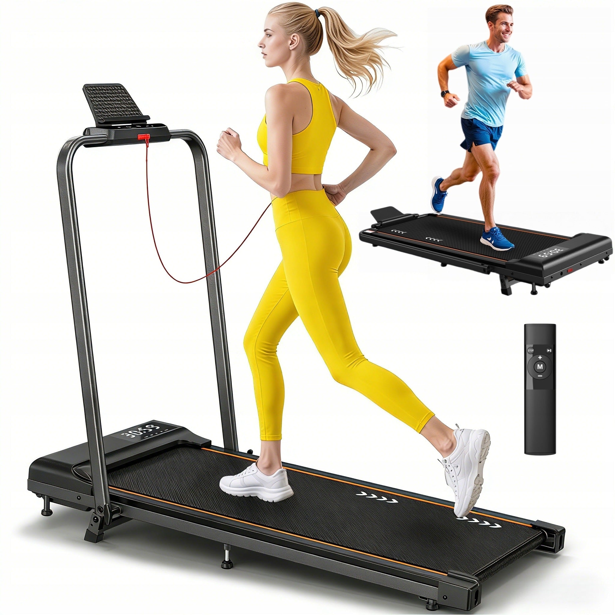 2-in-1 Foldable Treadmill w/ 7% Incline 2.5HP Quiet Under Desk Walking Pad