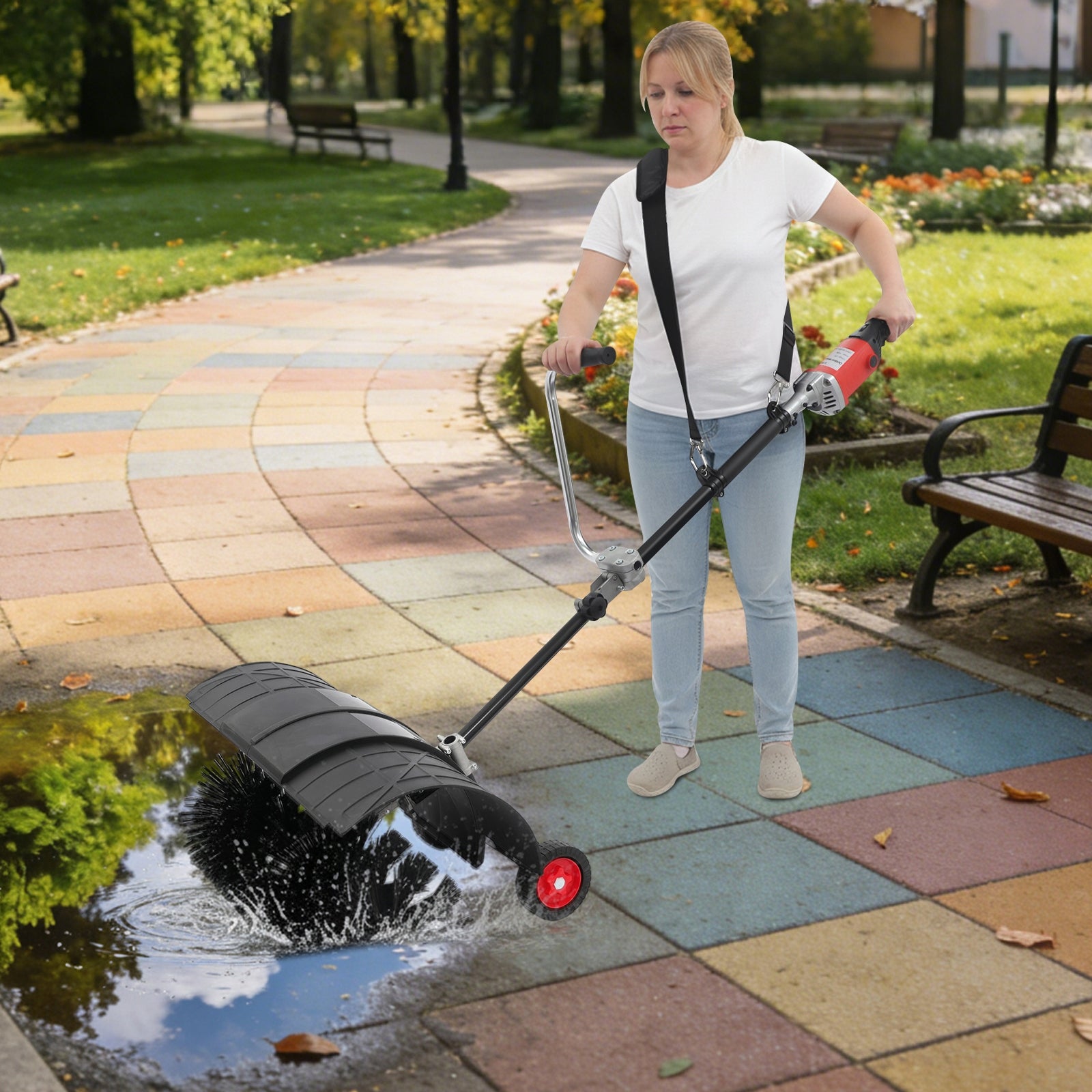 2-in-1 Handheld Electric Powered Broom Sweeper and Blower 1600W Air velocity 190 km/h