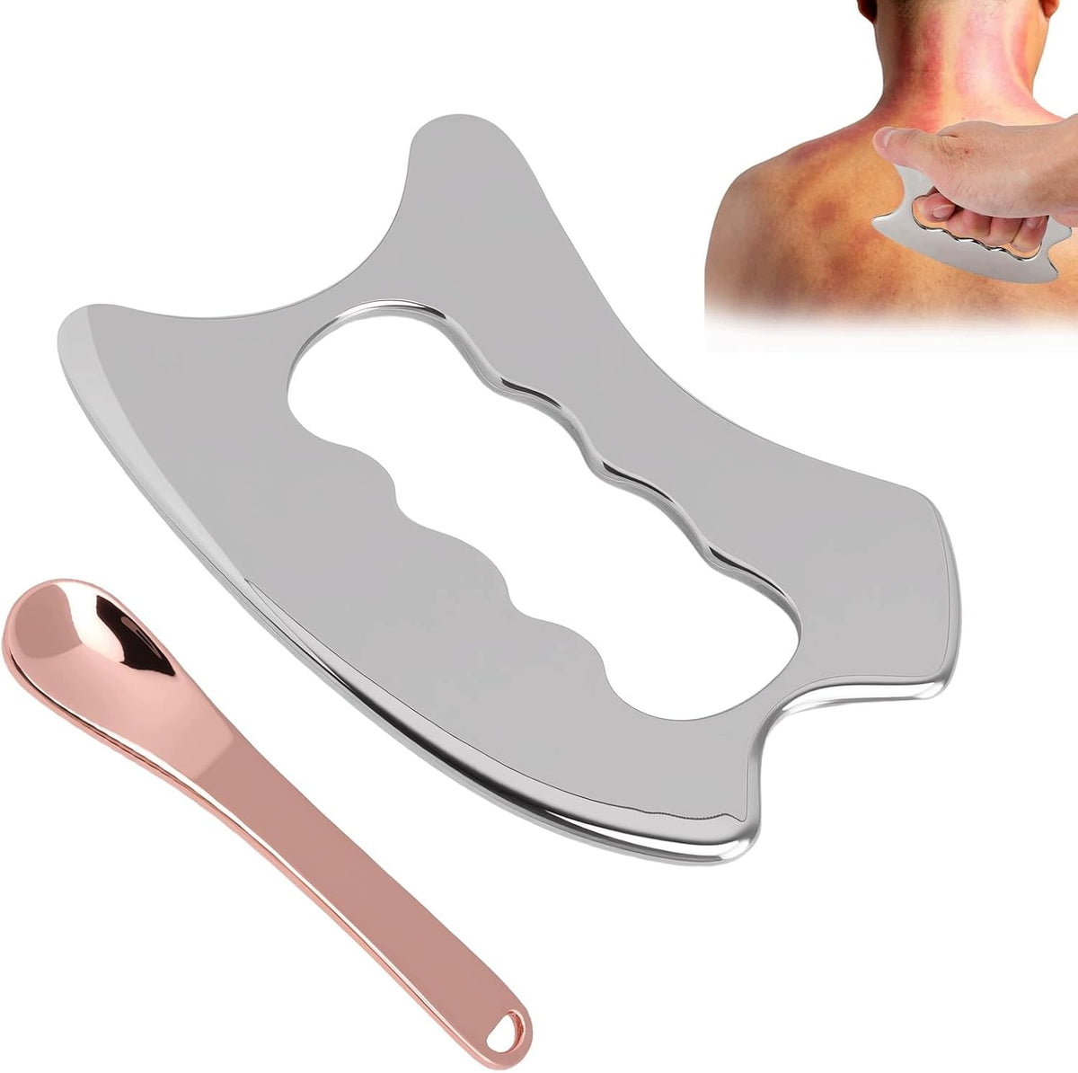 2-in-1 Stainless Steel Gua Sha Set for Face and Body Massage