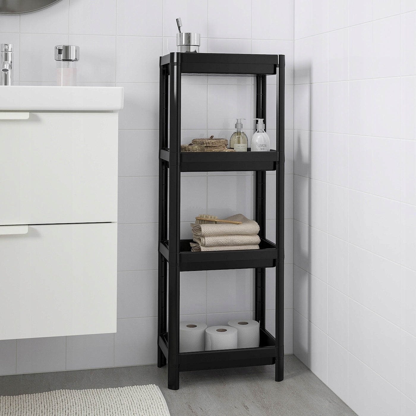 2 pcs VESKEN Bookcase - black 37x23x101 cm Furniture color black