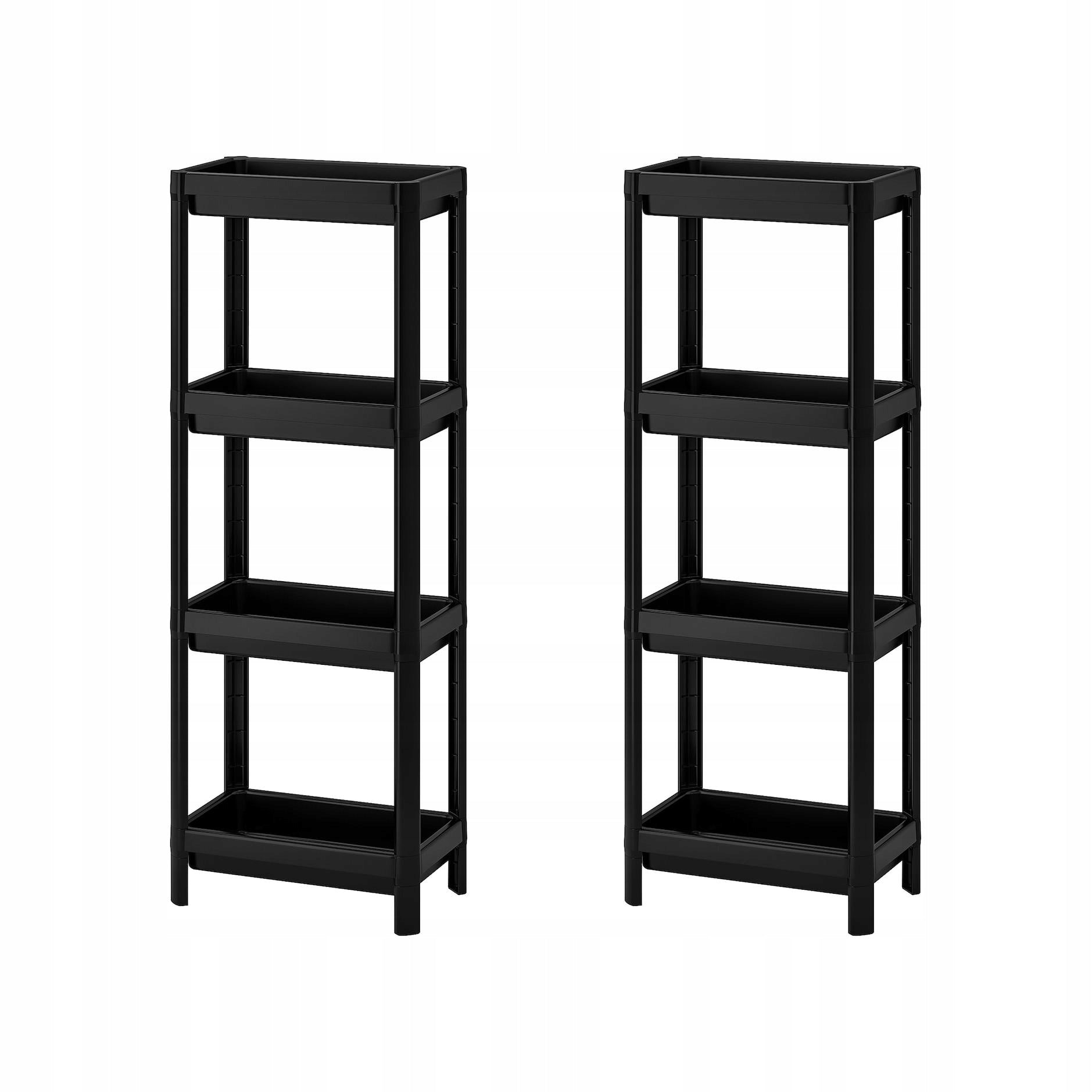 2 pcs VESKEN Bookcase - black 37x23x101 cm