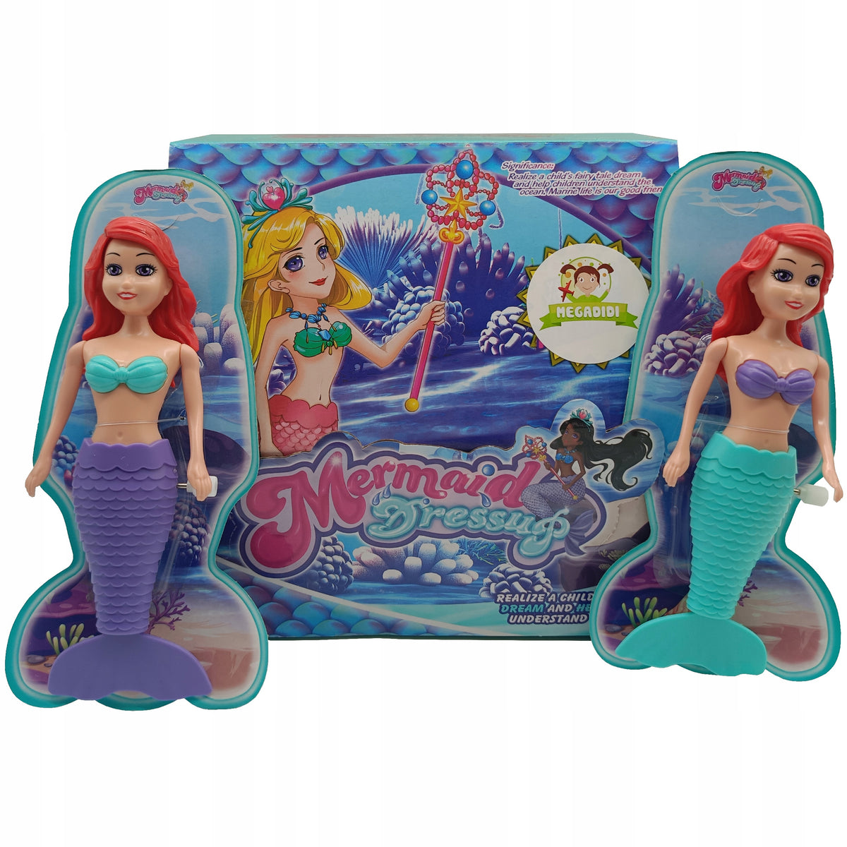 2 pieces SET LALKA MERMAID BATH DOLL floating red hair Brand no brand