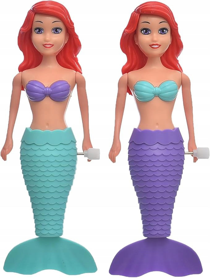 2 pieces SET LALKA MERMAID BATH DOLL floating red hair
