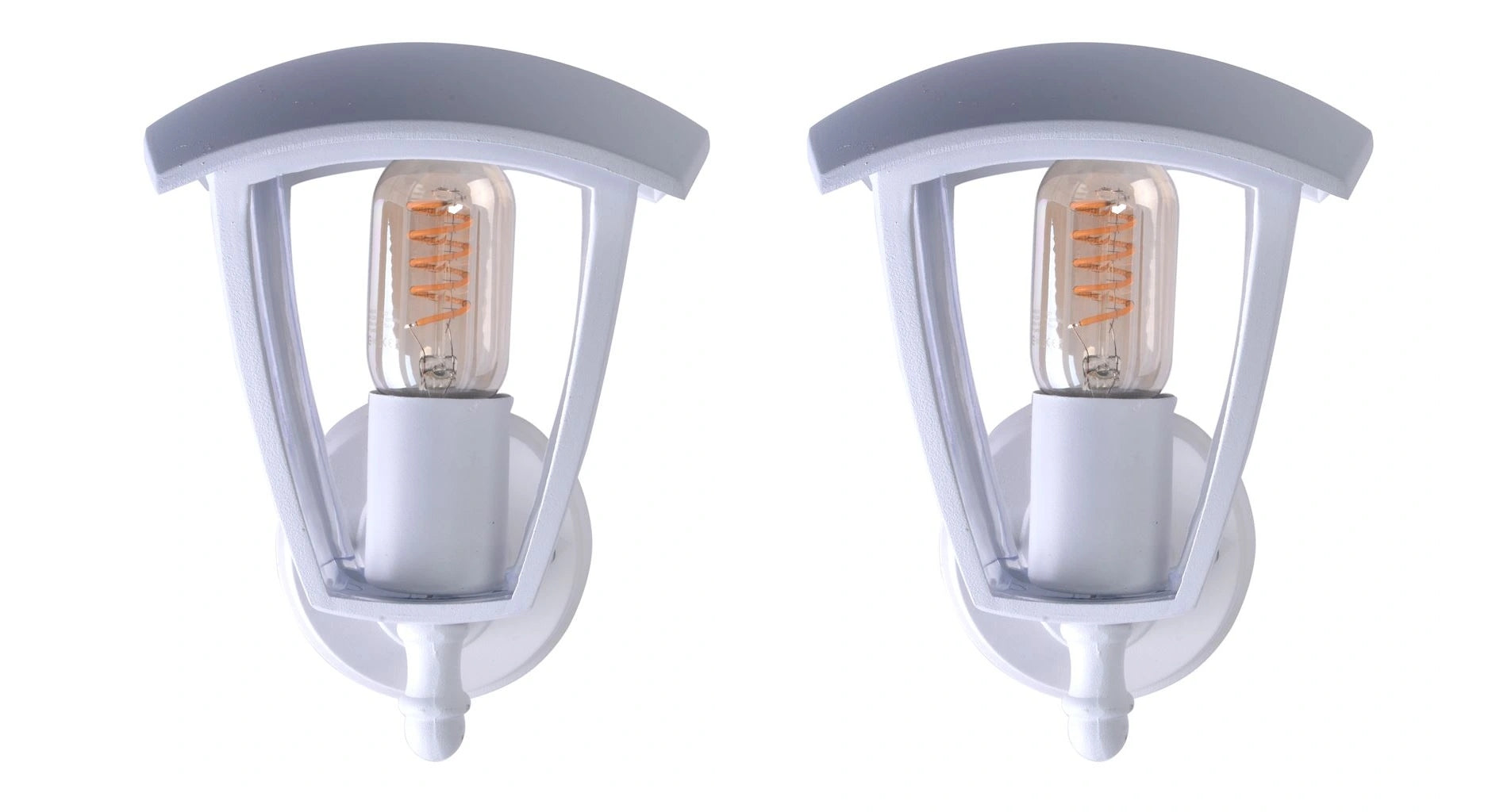 2 x FOX WHITE 1xE27 Garden Wall Lamp