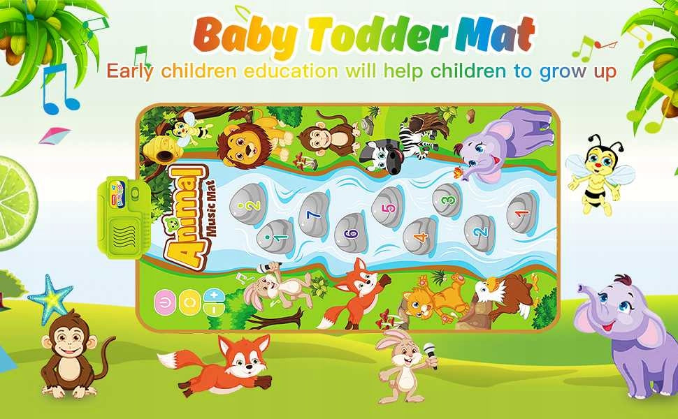 2 x INTERACTIVE PLAYING MAT FOR KIDS EDUCATIONAL MUSICAL PLAY AND MOVEMENT Kid's age 18＋ months