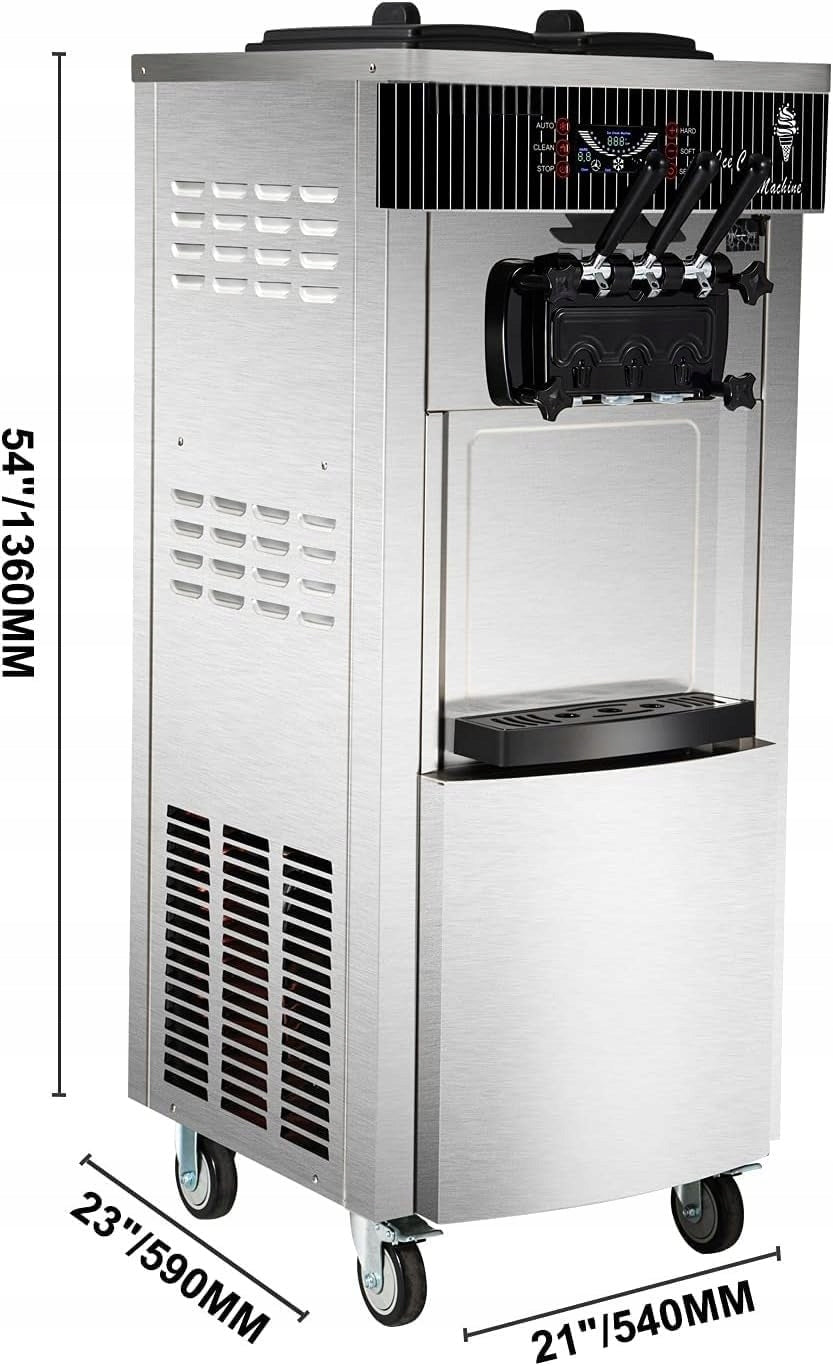 20-28L/H 2200W Soft Ice Cream Maker, 3 Flavours, LED Panel, 2x6L Containers Brand no brand