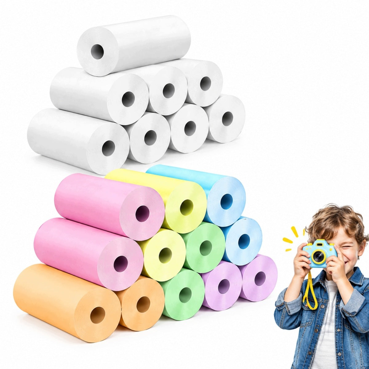 20 ROLLS OF THERMAL PAPER FOR CHILDREN'S CAMERA 57X25MM