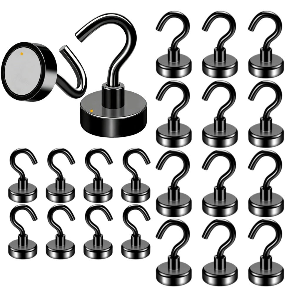 20 ROUND METAL HOOKS WITH 16 MM DIAMETER MAGNETIC HOOKS