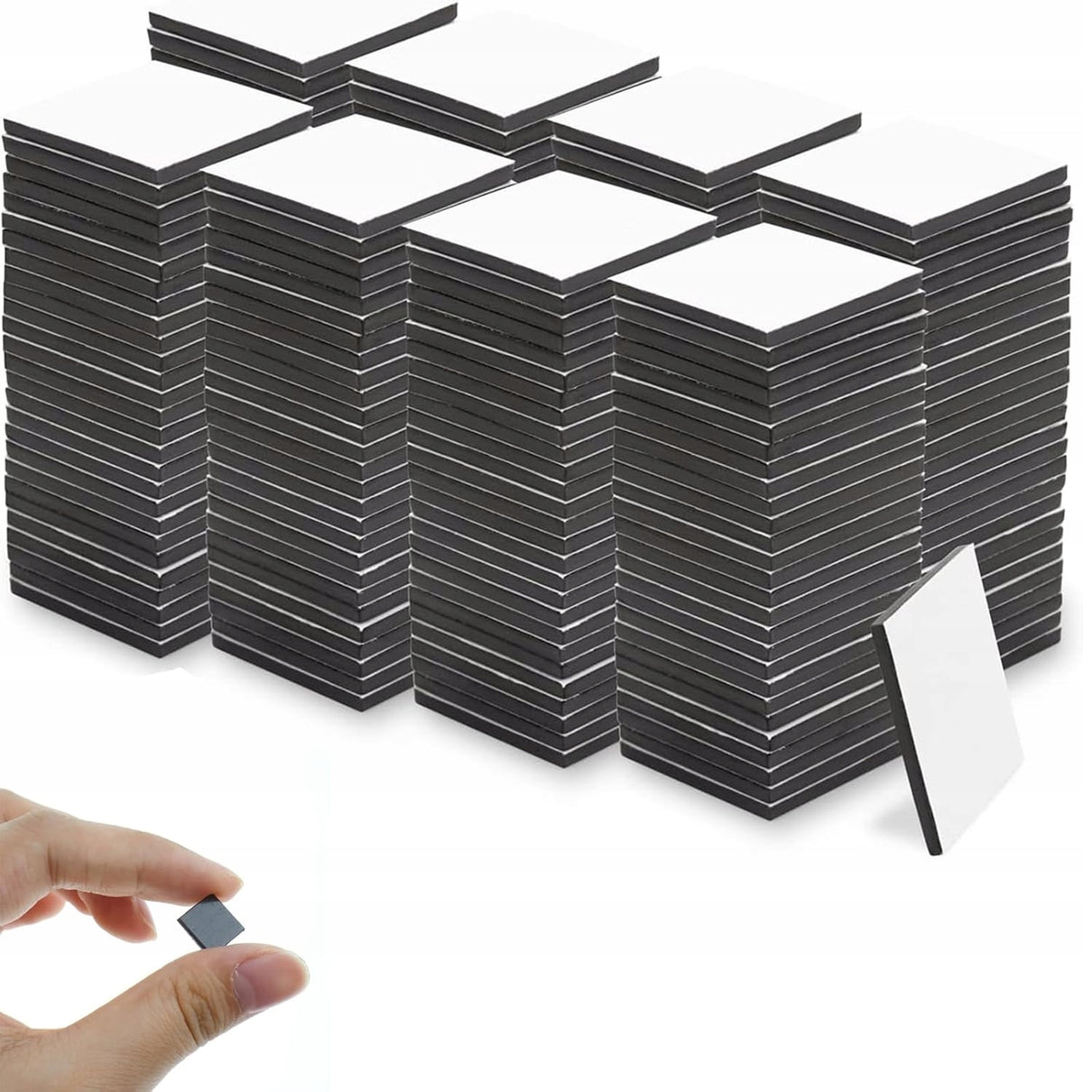 200X SMALL SELF ADHESIVE MAGNETIC PLATES MAGNETS 1cm FLAT DIY SQUARE