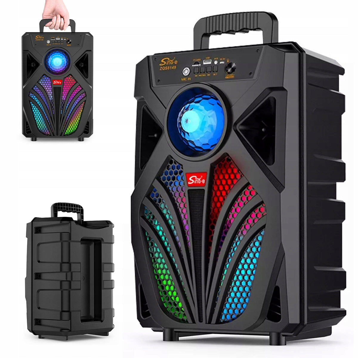 2026 LARGE BLUETOOTH SPEAKER PORTABLE WIRELESS BOOMBOX KARAOKE RGB