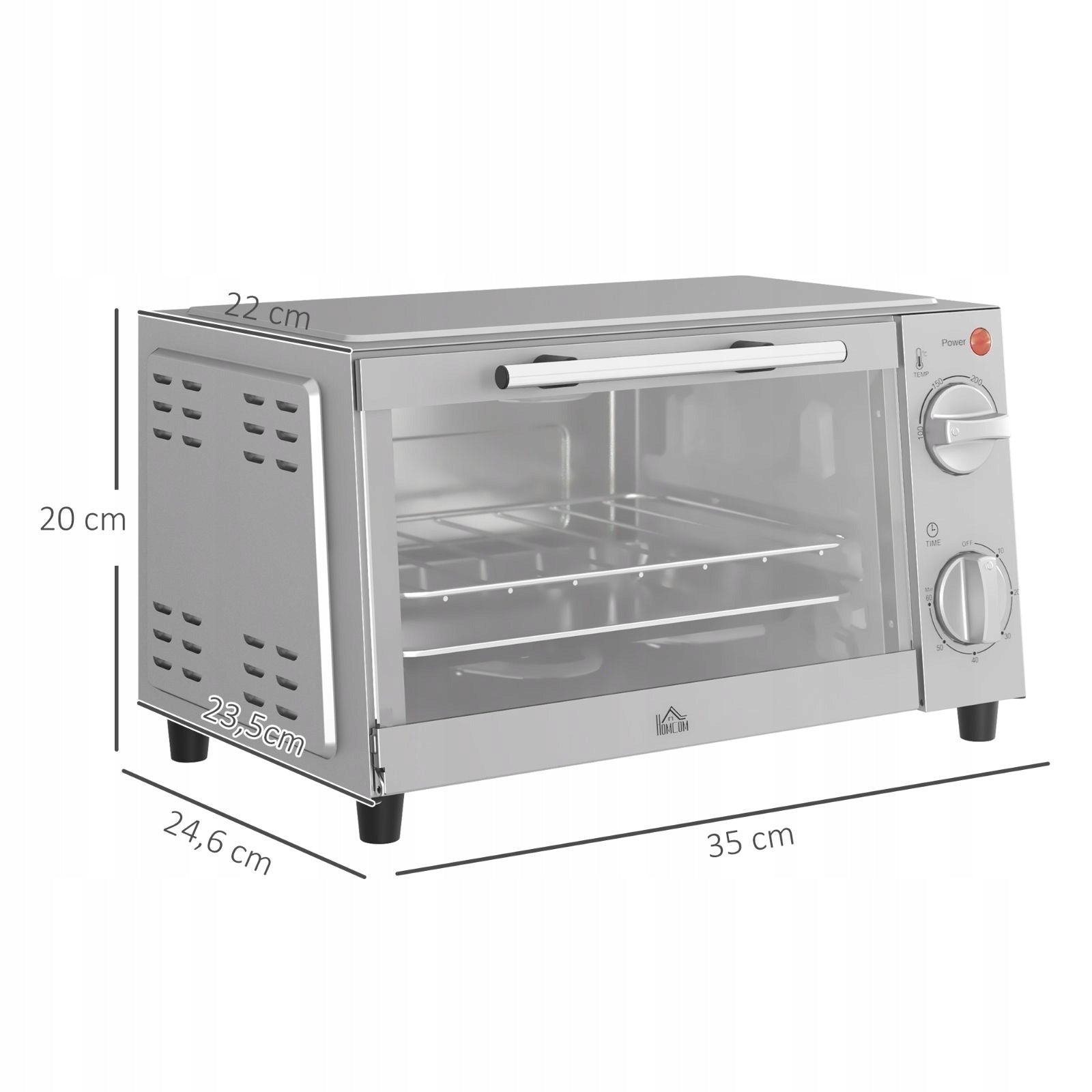 2026 Mini oven 9L 750W timer 100-230C stainless steel silver Brand no brand