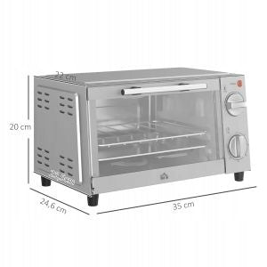 2026 Mini oven 9L 750W timer 100-230C stainless steel silver Dominant color silver