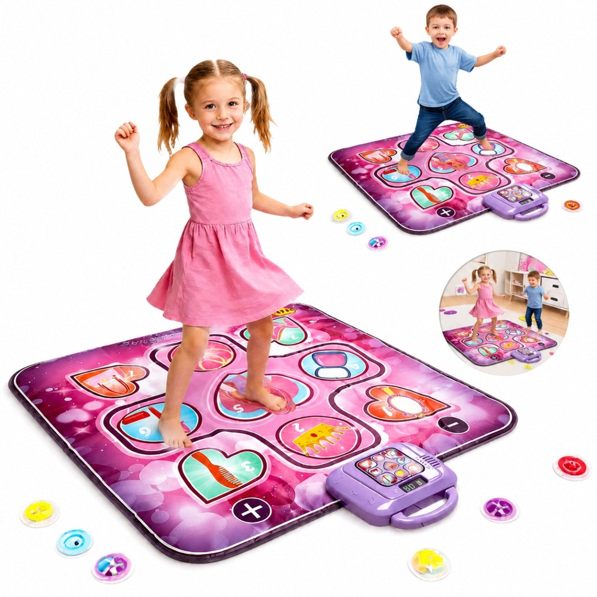 2026 NEW INTERACTIVE MUSIC DANCE MAT FOR CHILDREN 6 LED MODES