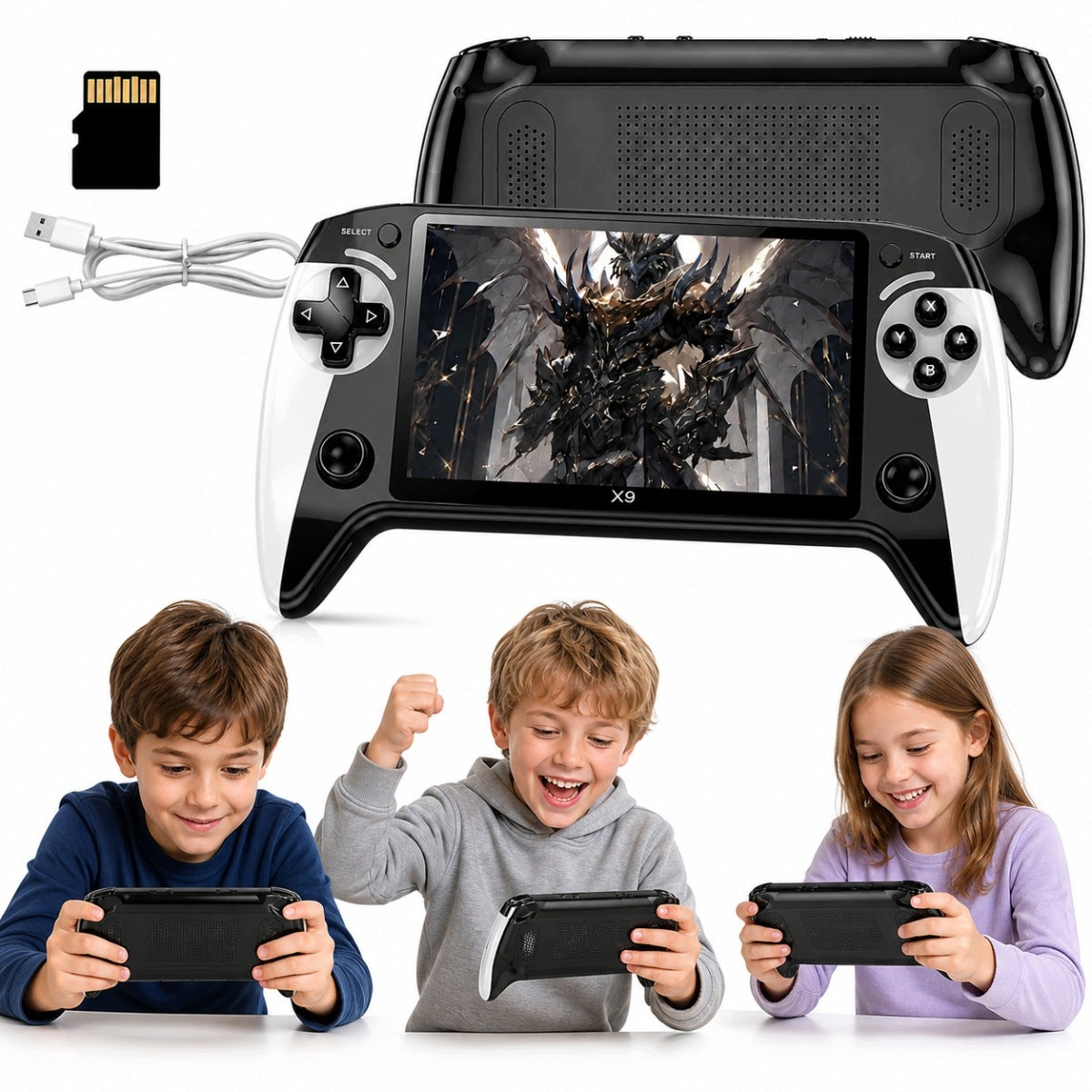2026 NEW X9 Portable 8G Gaming Console 5,5 inch, Large Screen Arcade Mini